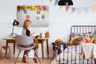 Tablica magnetyczna z pisakiem motyw owoce na stole
