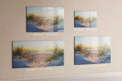 Tablica magnetyczna do pisania z motywem zachodu słońca na plaży