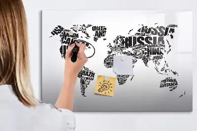 Mapa świata tablica magnetyczna z pisakiem