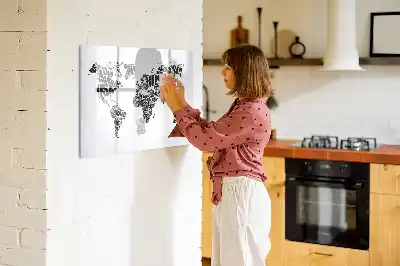 Mapa świata tablica magnetyczna z pisakiem