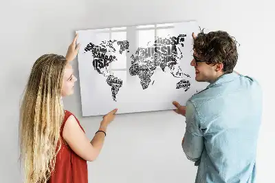 Mapa świata tablica magnetyczna z pisakiem