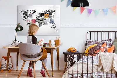Mapa świata tablica magnetyczna z pisakiem