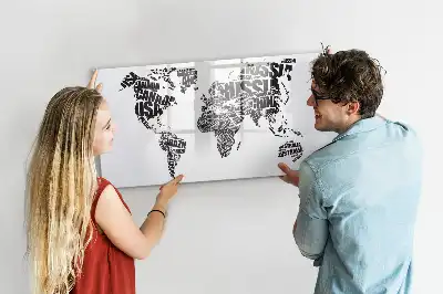 Mapa świata tablica magnetyczna z pisakiem