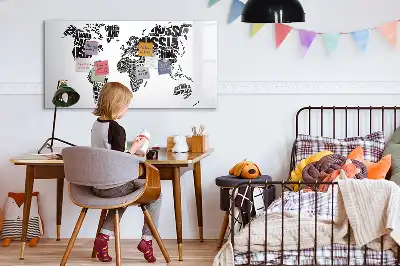 Mapa świata tablica magnetyczna z pisakiem