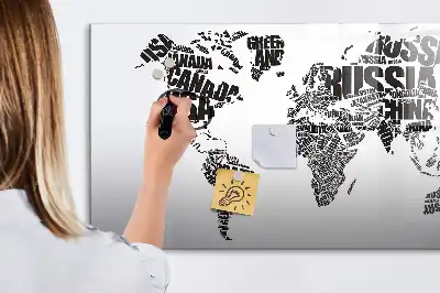 Mapa świata tablica magnetyczna z pisakiem