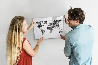 Mapa świata tablica magnetyczna z pisakiem