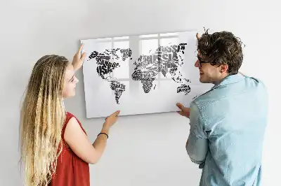 Mapa świata tablica magnetyczna z pisakiem