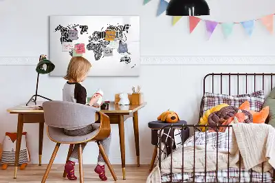 Mapa świata tablica magnetyczna z pisakiem