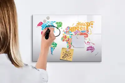 Tablica magnetyczna do pisania kolorowe nazwy państw