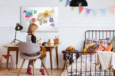 Tablica magnetyczna do pisania kolorowe nazwy państw