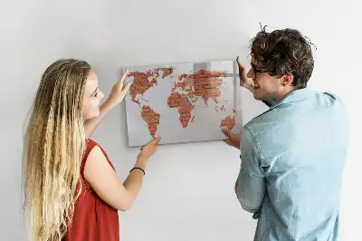Mapa świata ceglana tablica magnetyczna do pisania
