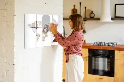 Tablica magnetyczna z pisakiem z motywem mapy z kolorowych liter