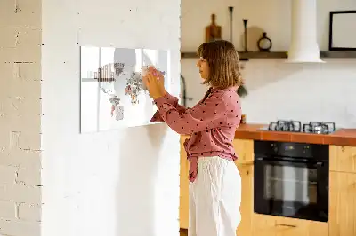 Tablica magnetyczna z pisakiem z motywem mapy z kolorowych liter