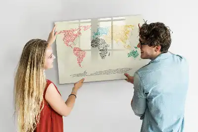 Tablica magnetyczna mapa świata z liter