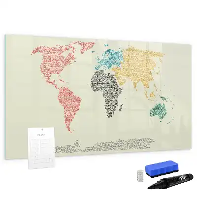 Tablica magnetyczna mapa świata z liter