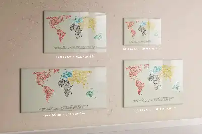Tablica magnetyczna mapa świata z liter