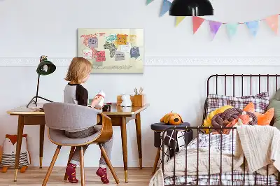 Tablica magnetyczna mapa świata z liter