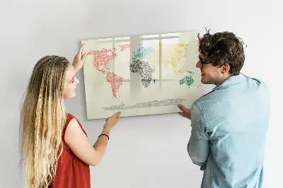 Tablica magnetyczna mapa świata z liter