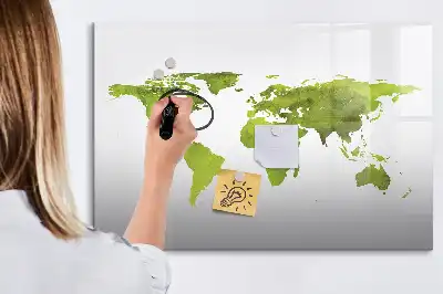 Tablica magnetyczna z pisakiem z motywem akwarelowej mapy świata