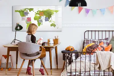 Tablica magnetyczna z pisakiem z motywem akwarelowej mapy świata