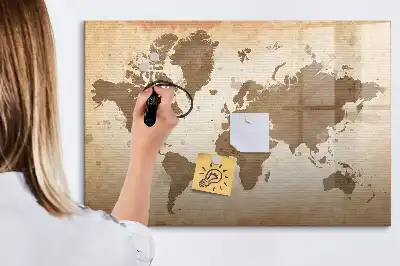 Tablica magnetyczna do pisania malowana mapa świata