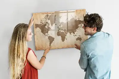 Tablica magnetyczna do pisania malowana mapa świata