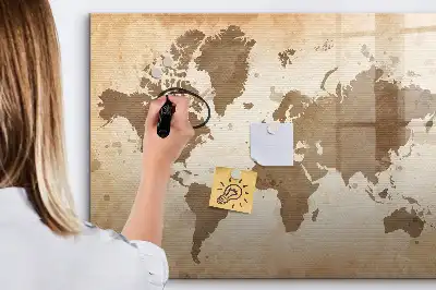 Tablica magnetyczna do pisania malowana mapa świata