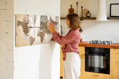 Tablica magnetyczna do pisania malowana mapa świata