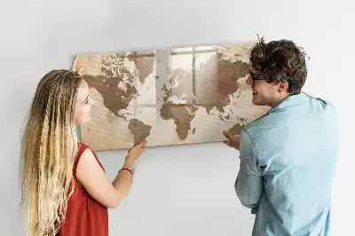 Tablica magnetyczna do pisania malowana mapa świata