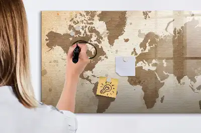 Tablica magnetyczna do pisania malowana mapa świata
