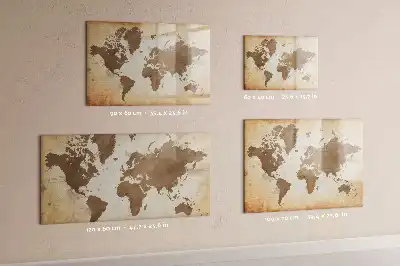 Tablica magnetyczna do pisania malowana mapa świata