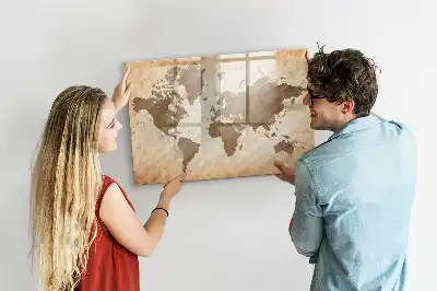 Tablica magnetyczna do pisania malowana mapa świata