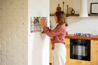 Tablica magnetyczna z pisakiem wzór kwiaty na drewnie