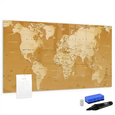Mapa świata z tablicą magnetyczną i pisakiem
