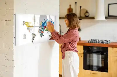 Tekstowa mapa świata tablica magnetyczna z pisakiem