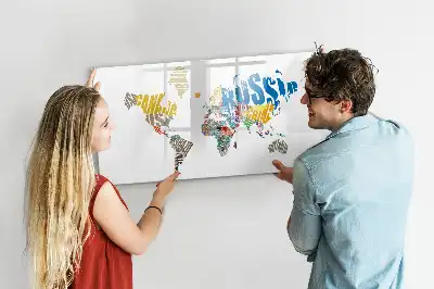 Tekstowa mapa świata tablica magnetyczna z pisakiem