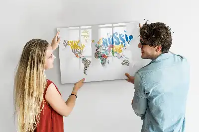 Tablica magnetyczna do pisania tekstowa mapa świata