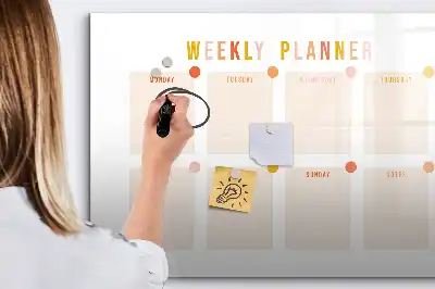 Planer tygodnia z tablicą magnetyczną i pisakiem
