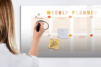 Planer tygodnia z tablicą magnetyczną i pisakiem