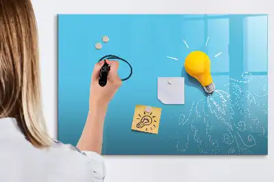Tablica magnetyczna do pisania z motywem rysunku żarówki