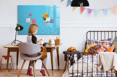 Tablica magnetyczna do pisania z motywem rysunku żarówki