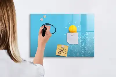 Tablica magnetyczna do pisania z motywem rysunku żarówki