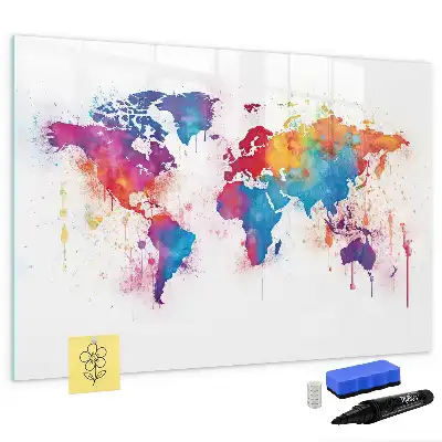 Mapa świata tablica magnetyczna z pisakiem