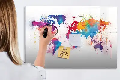 Mapa świata tablica magnetyczna z pisakiem