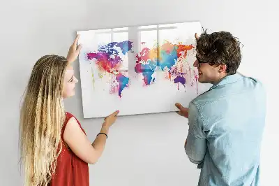 Mapa świata tablica magnetyczna z pisakiem