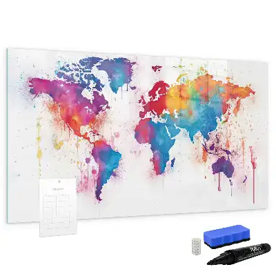 Mapa świata tablica magnetyczna z pisakiem