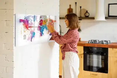 Mapa świata tablica magnetyczna z pisakiem