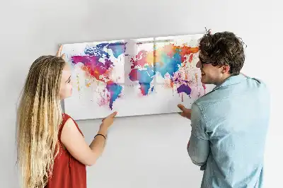 Mapa świata tablica magnetyczna z pisakiem