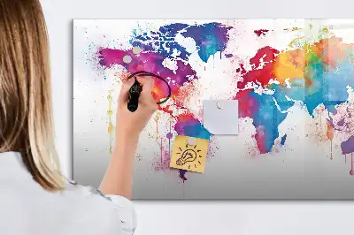 Mapa świata tablica magnetyczna z pisakiem