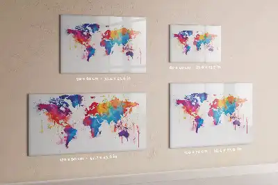 Mapa świata tablica magnetyczna z pisakiem